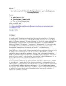 Interculturalidad en la Educaci&oacute;n: Enfoques y Desaf&iacute;os