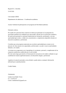 Solicitud de Movilidad Acad&eacute;mica a Universidad UDEM