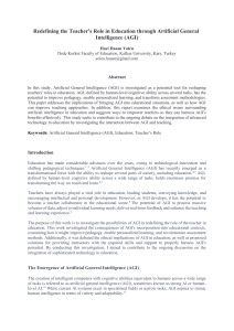 Redefining Teacher's Role with AGI in Education
