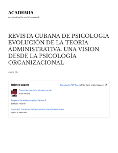 Evoluci&oacute;n de la teor&iacute;a administrativa: visi&oacute;n desde la psicolog&iacute;a organizacional