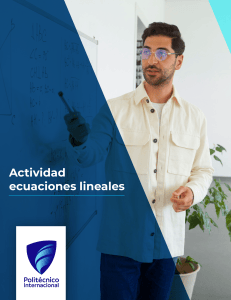 Actividad ecuaciones lineales