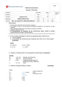 Examen de Obras Hidr&aacute;ulicas: C&aacute;lculos de Canales y Sifones
