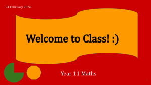 Year 11 Maths Class Introduction & Lesson Plan