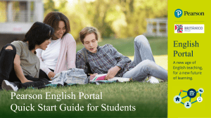 Pearson English Portal Student Quick Start Guide