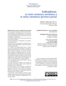 Indicadores: la visi&oacute;n sint&aacute;ctica sem&aacute;ntica y la visi&oacute;n sem&aacute;ntica (primera parte)