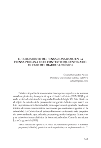 El surgimiento del sensacionalismo en la prensa peruana: el caso de La Cr&oacute;nica