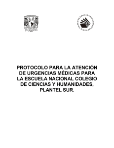 Protocolo de Urgencias M&eacute;dicas para CCH Sur