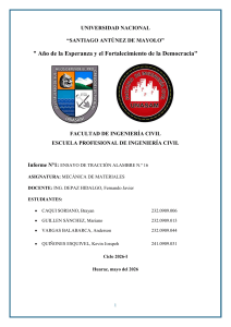 Informe de Ensayo de Tracci&oacute;n Alambre N&deg;16 - Mec&aacute;nica de Materiales