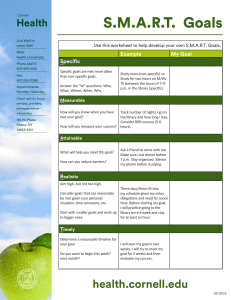 S.M.A.R.T. Goals Worksheet - Cornell Health