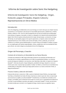 Informe de investigaci&oacute;n sobre Sonic the Hedgehog