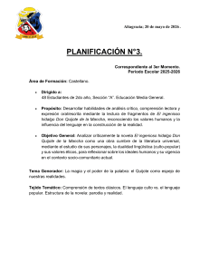 Planificaci&oacute;n 3: Don Quijote para 2do A&ntilde;o
