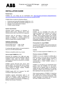 PCM600 Ver. 2.13 Installation Guide by ABB