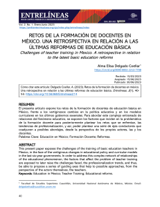 Retos de la Formaci&oacute;n Docente en M&eacute;xico: Una Retrospectiva