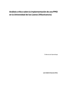 An&aacute;lisis cr&iacute;tico de implementaci&oacute;n de PMO en Universidad de los Llanos