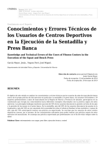 Conocimientos y Errores T&eacute;cnicos en Sentadilla y Press Banca en Centros Deportivos