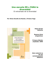 Una escuela en y para la diversidad: el entramado de la diversidad