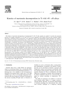 Kinetics of Martensite Decomposition in Ti-6Al-4V-xH Alloys