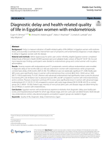Diagnostic Delay and HRQoL in Egyptian Women with Endometriosis