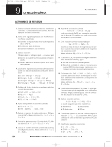 Actividades de Refuerzo: La Reacci&oacute;n Qu&iacute;mica (4.o ESO)
