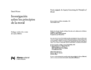 David Hume: Investigaci&oacute;n sobre los principios de la moral