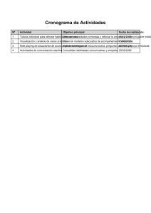 Cronograma de Actividades: Programa de Habilidades Socioemocionales