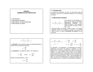 Cinemat&aacute;tica de Part&iacute;culas: Movimiento Rectil&iacute;neo y Curvil&iacute;neo