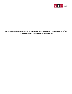 Documentos para validar instrumentos de medici&oacute;n mediante juicio de expertos