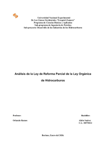 An&aacute;lisis de la Reforma Parcial de la Ley de Hidrocarburos