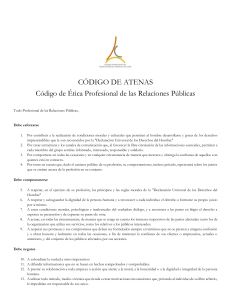 C&oacute;digo de Atenas: &Eacute;tica Profesional en Relaciones P&uacute;blicas