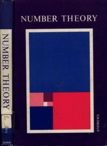 Number Theory by George E. Andrews