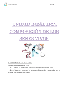 Composici&oacute;n de los seres vivos - Unidad did&aacute;ctica de Biolog&iacute;a