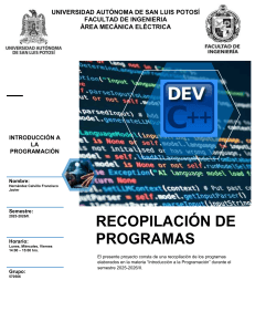 Recopilaci&oacute;n de Programas - Introducci&oacute;n a la Programaci&oacute;n UASLP