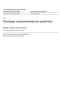 Psicologia Comportamental em Quadrinhos: Material Educacional de P&oacute;s-Gradua&ccedil;&atilde;o