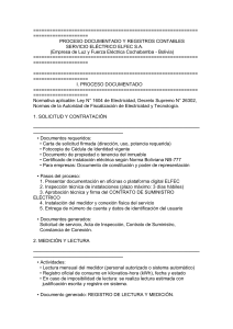 Proceso de servicio el&eacute;ctrico y registros contables