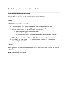 Procedimiento Gesti&oacute;n Comisiones Servicios MDT