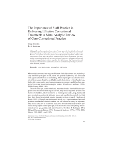 Staff Practice in Correctional Treatment: Meta-Analysis of Core Practices
