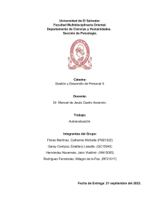 Autoevaluaci&oacute;n - Gesti&oacute;n y Desarrollo de Personal II