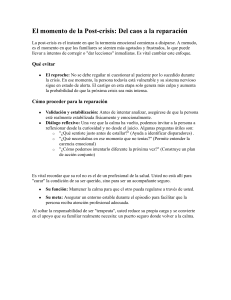 Post-crisis: Del caos a la reparaci&oacute;n