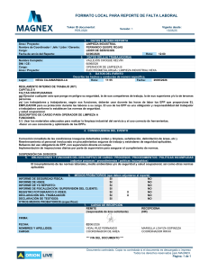 Reporte de Falta Laboral: Violaci&oacute;n de Seguridad y Acci&oacute;n Disciplinaria