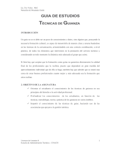 Gu&iacute;a de Estudios: T&eacute;cnicas de Guianza