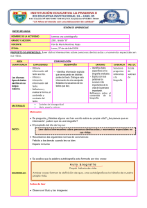 Plan de clase: Leer una autobiograf&iacute;a - 2do grado