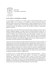 Crisis pol&iacute;tica en Colombia: An&aacute;lisis reflexivo