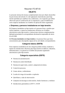 Resumen ITC-BT-03: Reglamento Electrot&eacute;cnico Baja Tensi&oacute;n