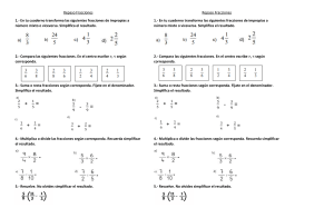 Repaso de fracciones: ejercicios de conversi&oacute;n, comparaci&oacute;n, suma, resta, multiplicaci&oacute;n y divisi&oacute;n