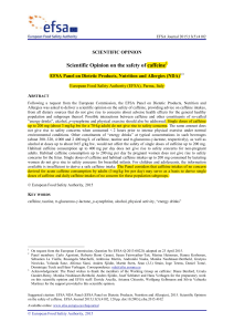 EFSA Scientific Opinion on Caffeine Safety 2015