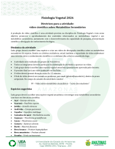 Diretrizes para V&iacute;deo Cient&iacute;fico sobre Metab&oacute;litos Secund&aacute;rios - Fisiologia Vegetal 2026