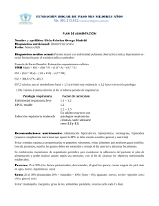 Plan de Alimentaci&oacute;n para Desnutrici&oacute;n Severa y EPOC