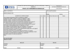 Checklist de Herramientas Manuales para Seguridad Ocupacional
