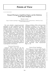 Tetrapod Phylogeny & Amphibian Origins Research Paper