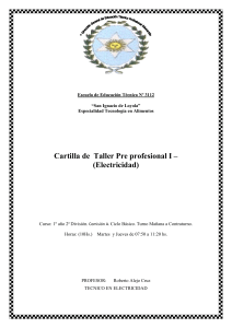 Cartilla de Taller Pre profesional I &ndash; Electricidad